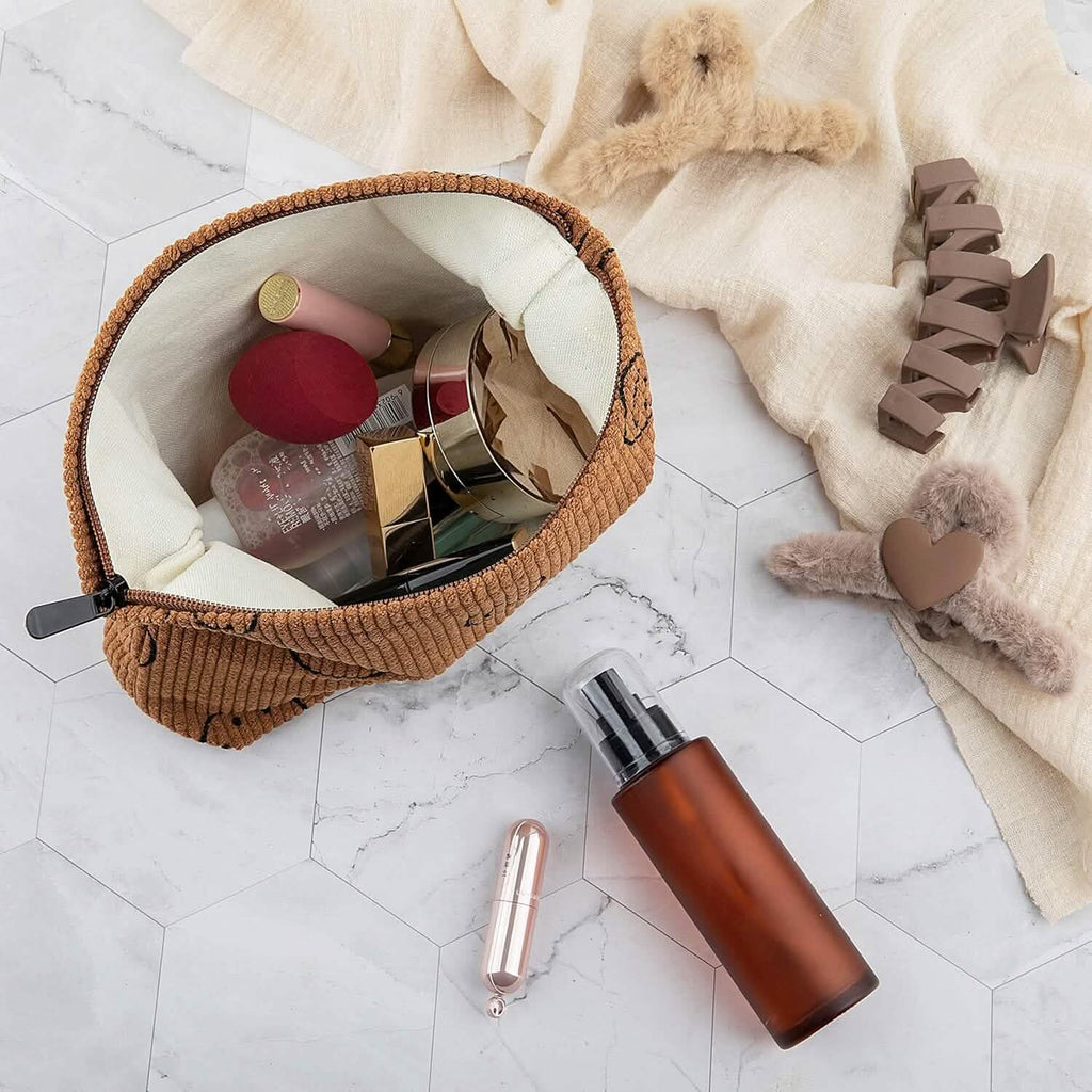 Chic Corduroy Travel Pouch for Women