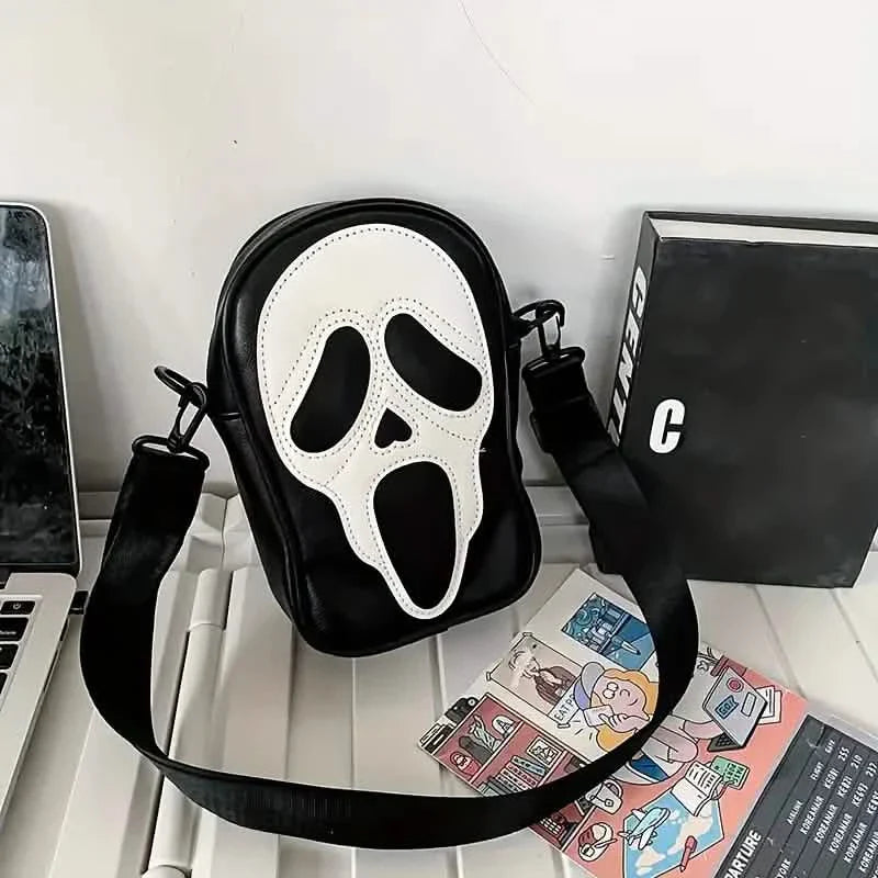 Ghost Skull Pattern Shoulder Bag