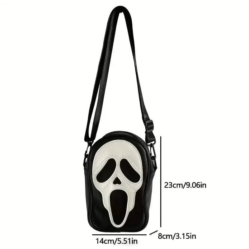 Ghost Skull Pattern Shoulder Bag