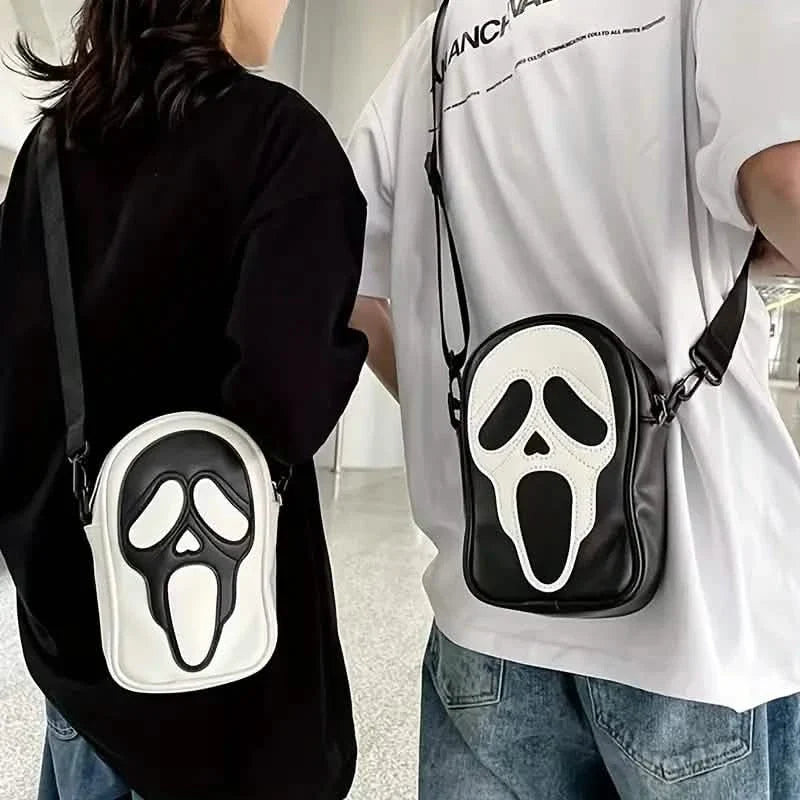 Ghost Skull Pattern Shoulder Bag